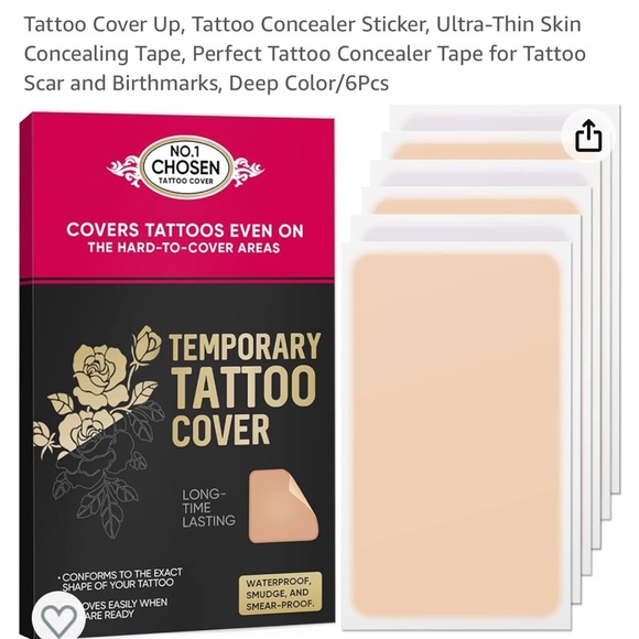 NEW pkg COVERS TATTOOS EVEN ON THE HARD-TO-COVER AREAS TEMPORARY TATTOO COVER - Picture 1 of 15